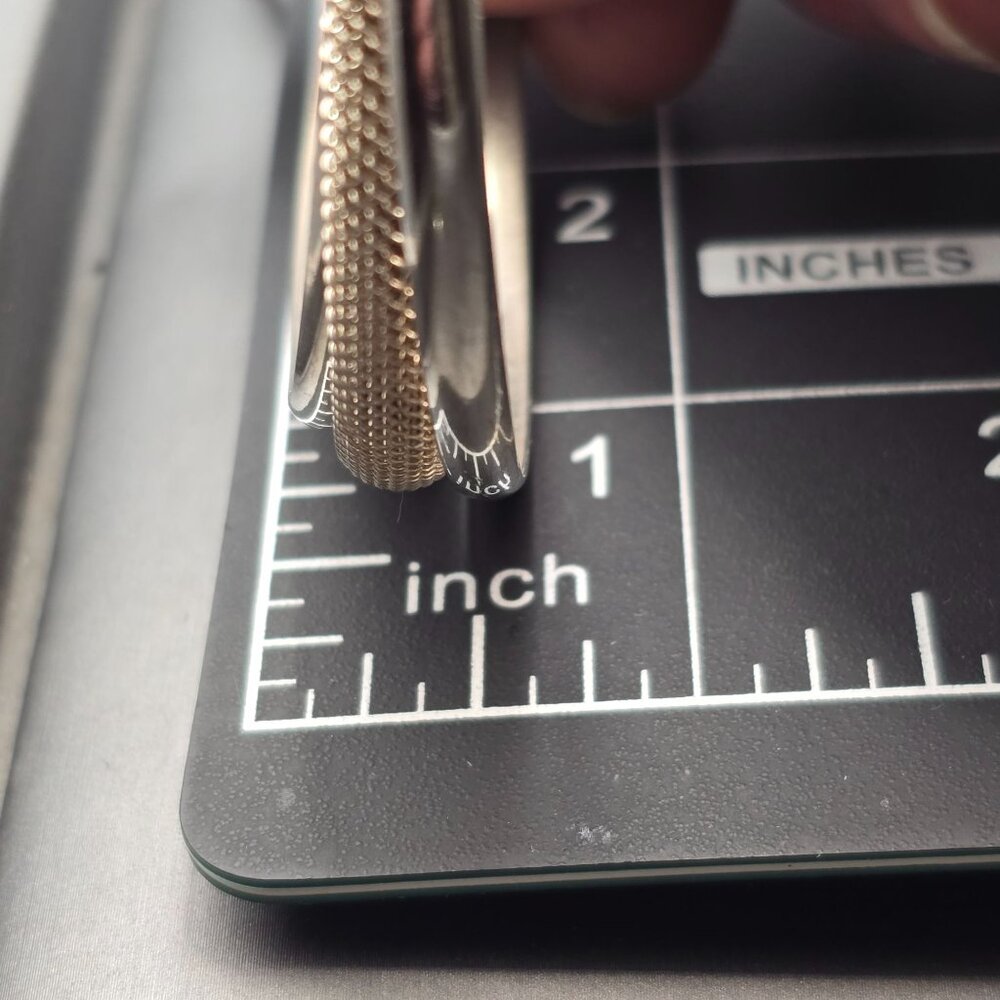 Sterling Silver Mesh Cuff Bracelet 7.5" Twisted Triple 925 Band Statement 33g - Picture 9 of 11